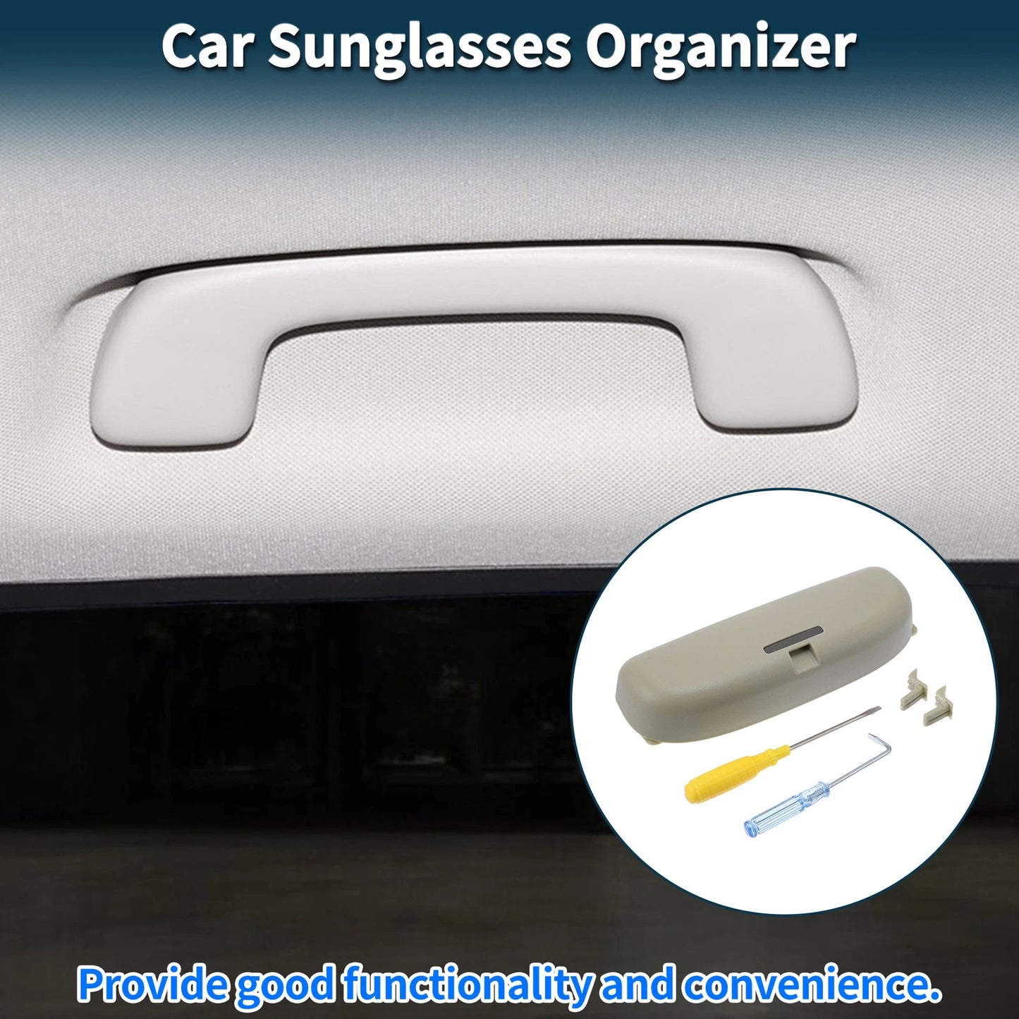 Sunglasses Case for Toyota Camry 2018-2022 Eyeglasses Holder Storage Beige