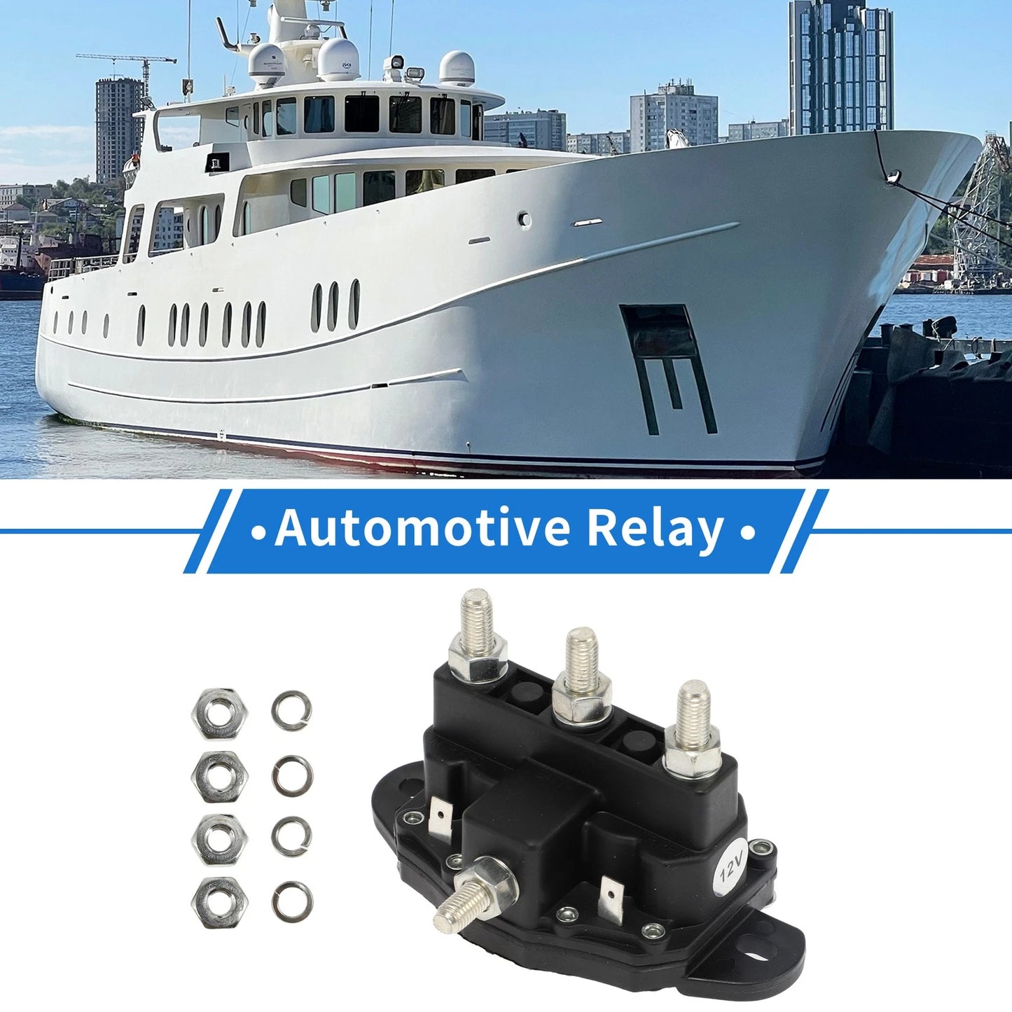 Set Marine Winch Motor Reversing Solenoid Switch Intermittent Duty 6 Terminal
