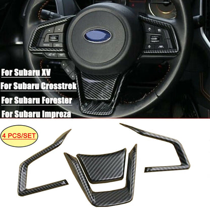 2 x Carbon Fiber Steering Wheel Trims Cover for Subaru Crosstrek XV