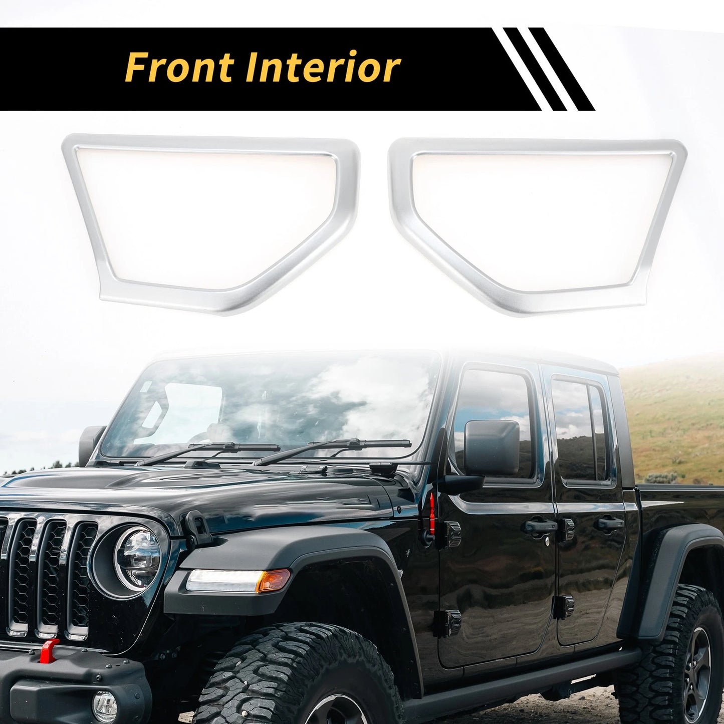 A Pillar Speaker Cover Trim for Jeep Wrangler JL JLU (2018-2024) Silver Tone