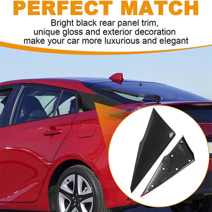 Black Rear Quarter Triangle Moldings Covers for Toyota Prius (2016-2022)