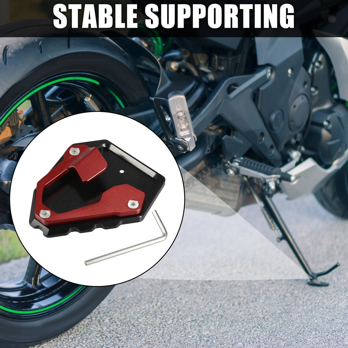 1 Set Aluminum Alloy Motorcycle Kickstand Pad for Honda NT1100 (2021–2023)