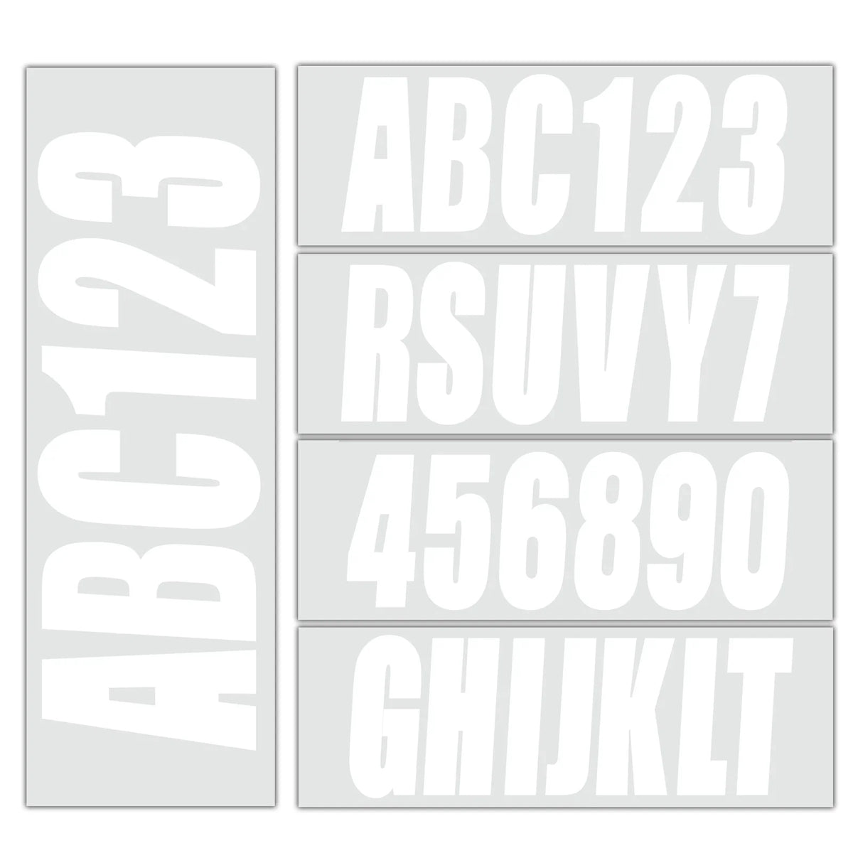 Personalized Boat Registration Decals White 4 Set A-Z & 0-9