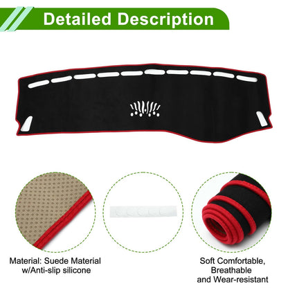 Dashboard Cover Mat for Mercedes Benz C Class W205 2015-2021 Black Red