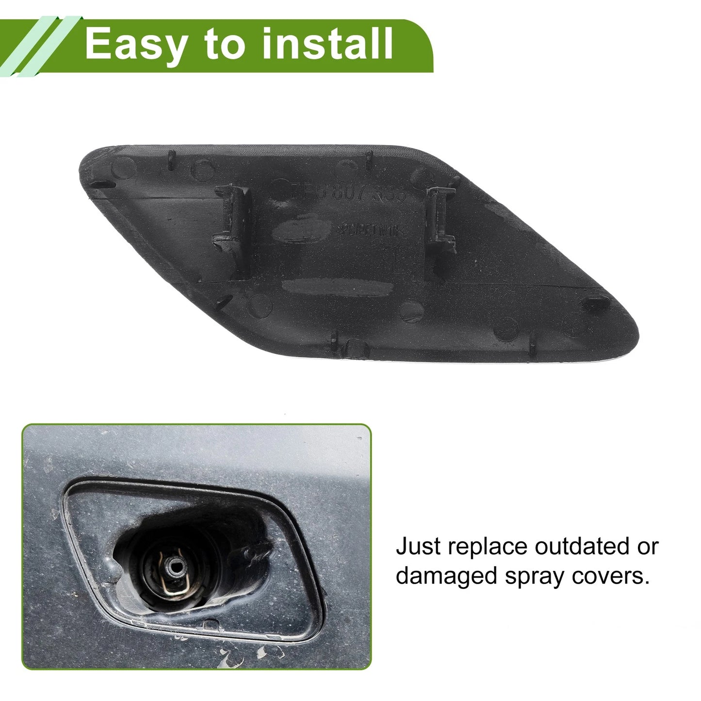 Left Washer Nozzle Cover Cap 95862830100 for Porsche Cayenne 2011-2014 Brown