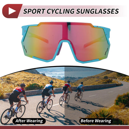 Motorcycle Riding Goggles Multicolour Blue with Red Dots UV400 for Motorcycle