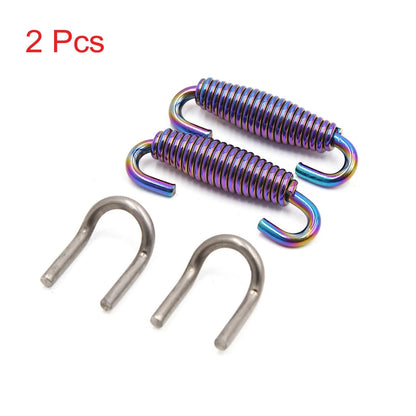 2 x Stainless Steel Exhaust Pipe Spring with Pull Hook for Universal