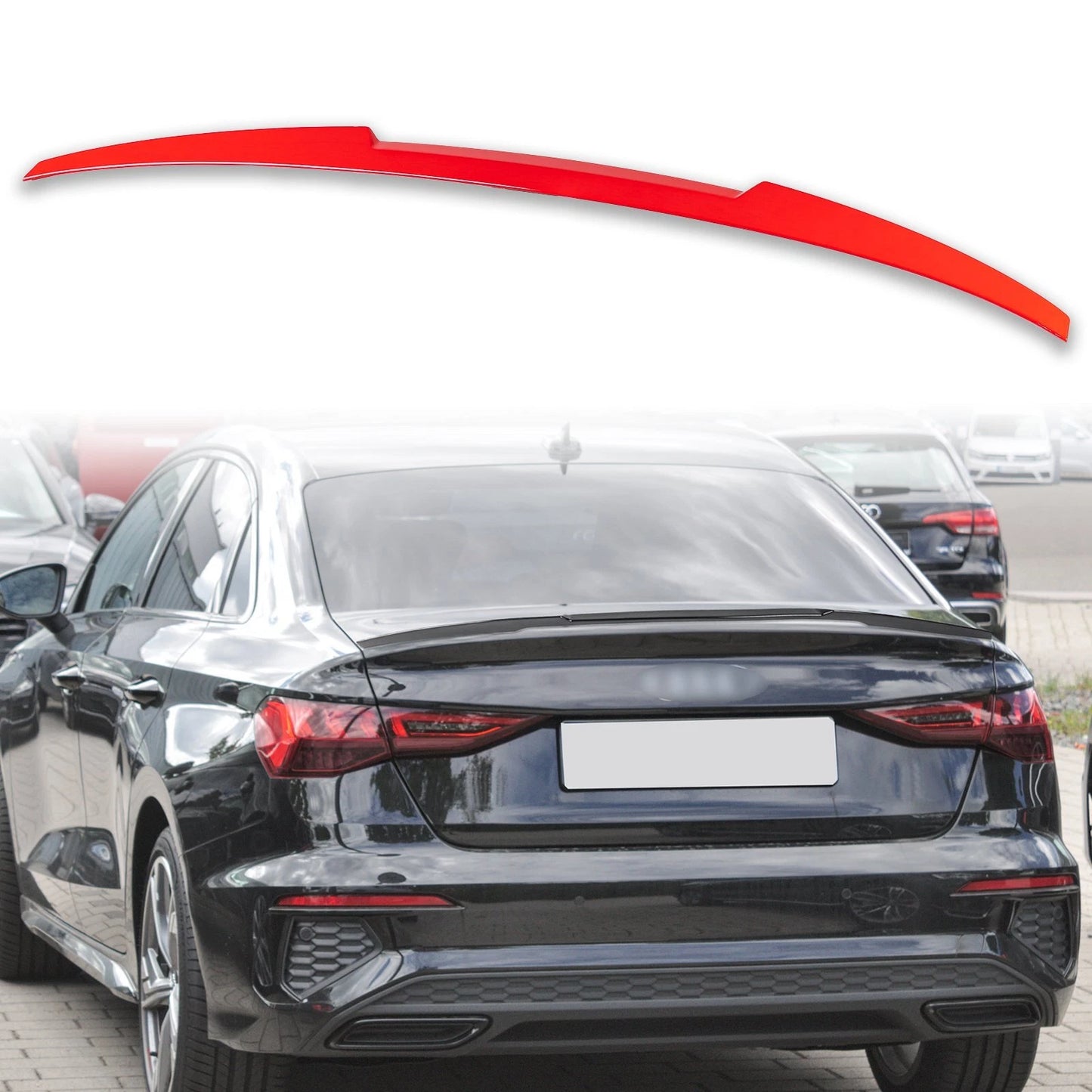 ABS Boot Spoiler for Audi A3 8Y Sedan 2020-2024 Tango Red (2020-2024)