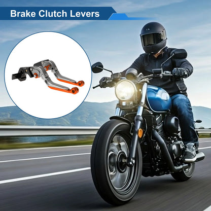 Titanium Orange Adjustable Brake Clutch Levers for Kawasaki ZX-14R