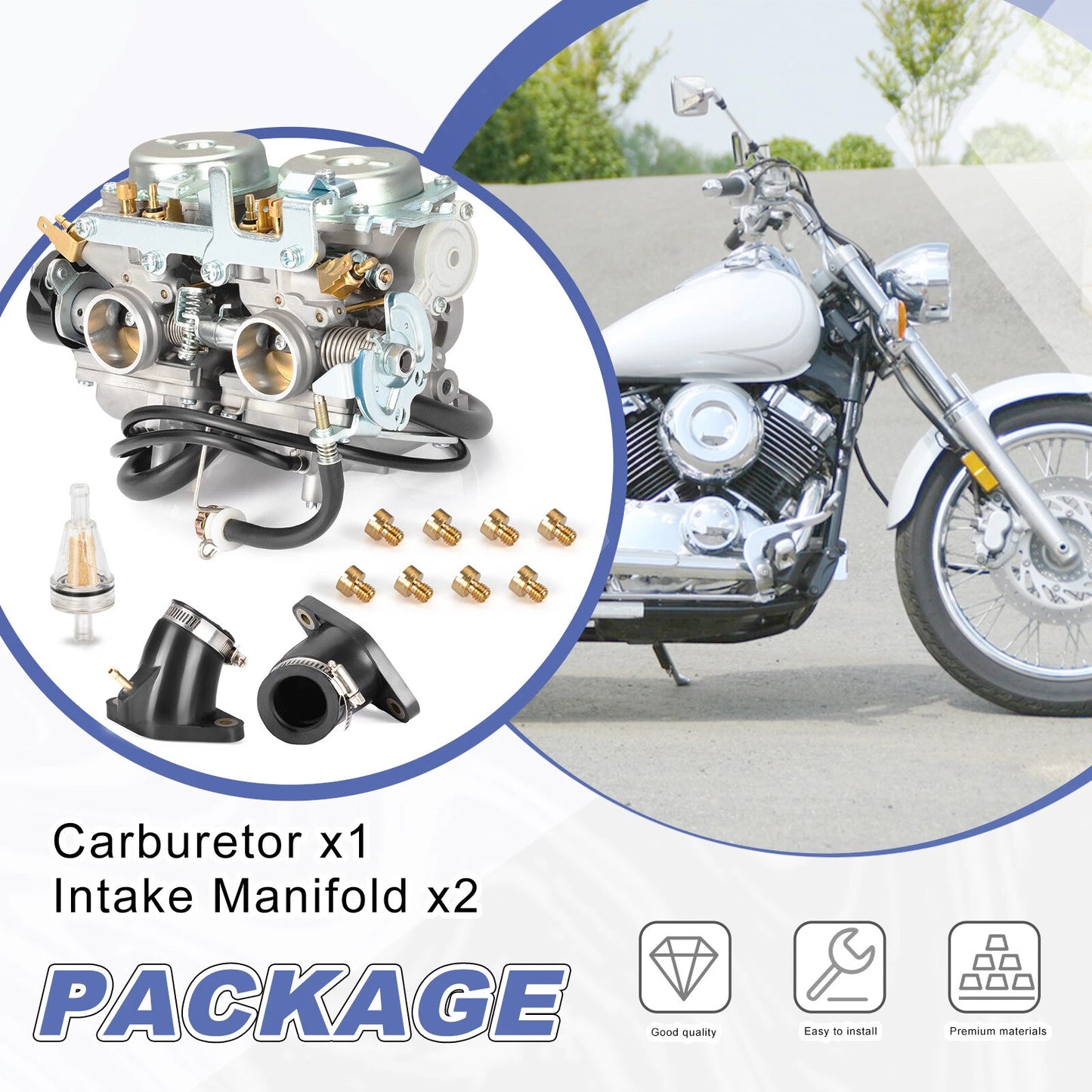 Carburetor for Yamaha V-Star 650 Classic Silverado XVS650 (2003–2011)