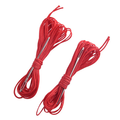 Red DIY Leather Universal Car Steering Wheel Cover Anti-Slip Wrap