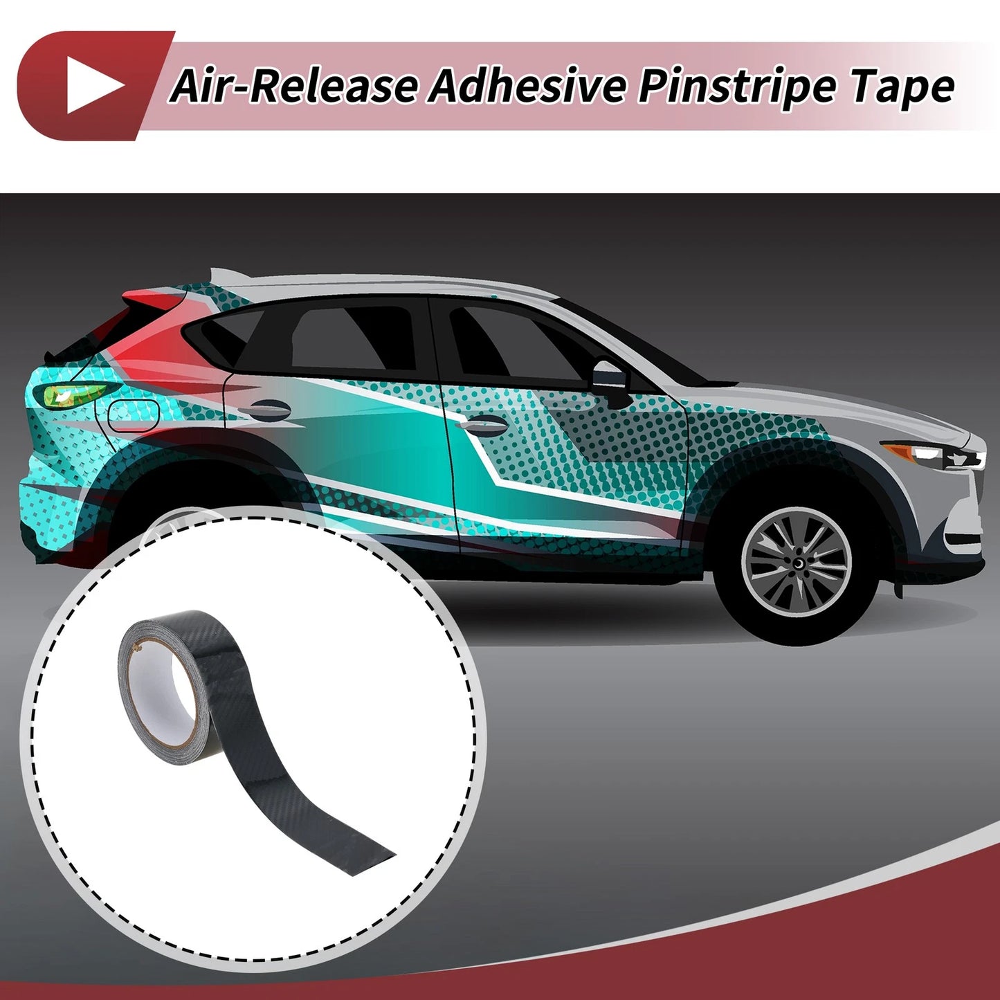 Pinstripe Tape 40mmx10m for Car Motorcycle Stripes DIY Stickers Black 1 Pcs