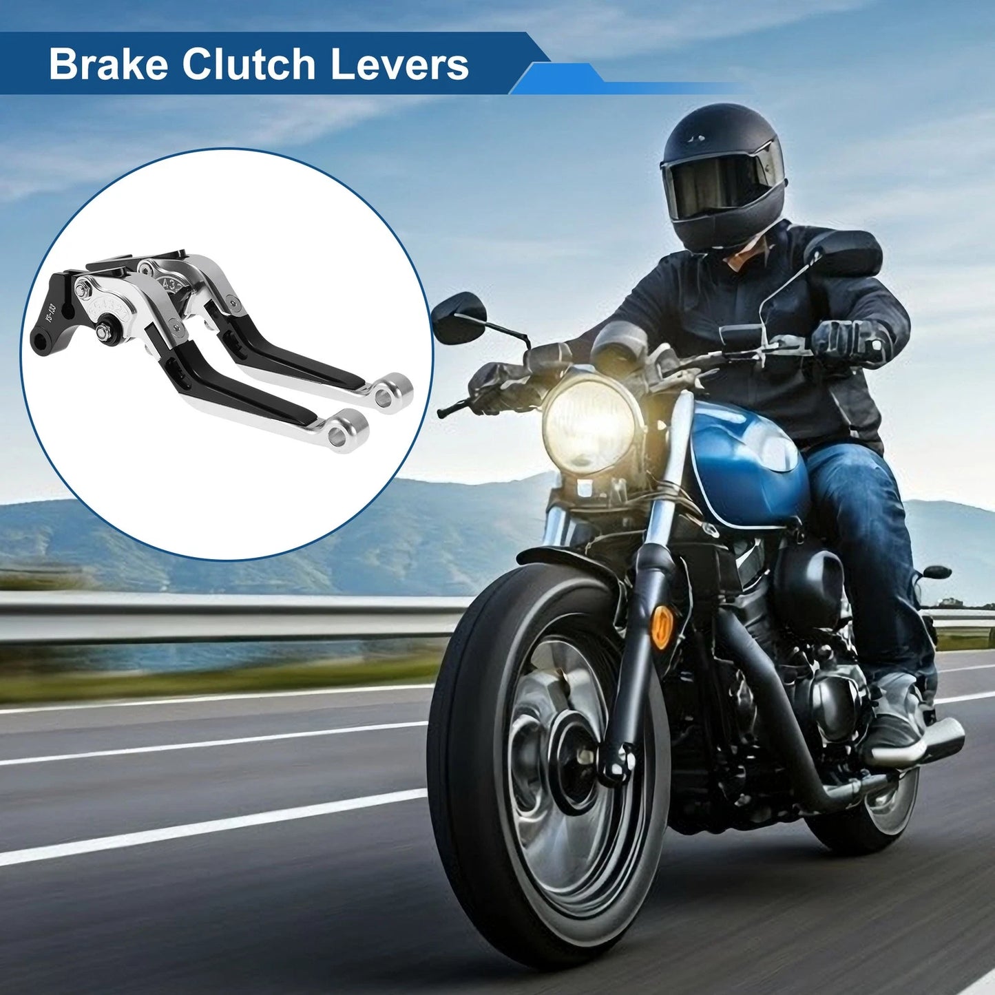 Adjustable Short Brake Clutch Levers for Suzuki GSXR150 (2017-2020) Silver