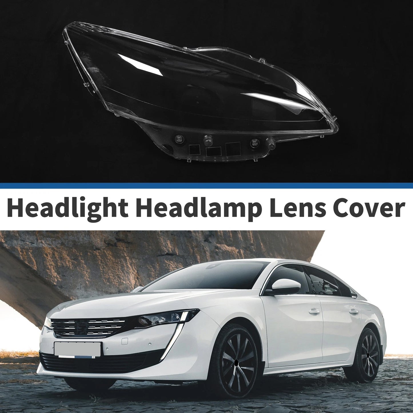 Front Right Headlight Lens Cover for Peugeot 508 (2011-2014)