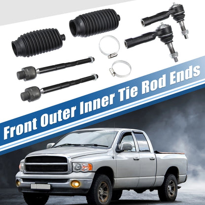 6 x Front Inner/Outer Tie Rod End Links for Dodge Dakota (2005 - 2010)