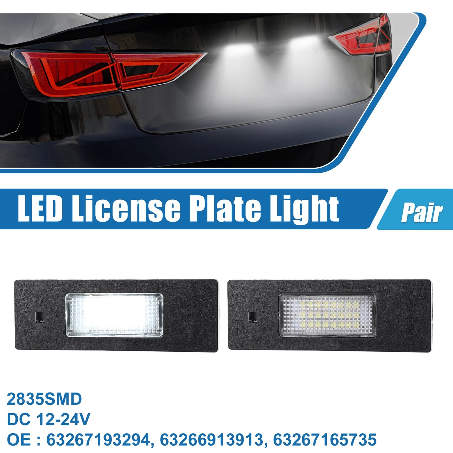 White LED License Plate Light Assembly  for BMW (2011-2019)