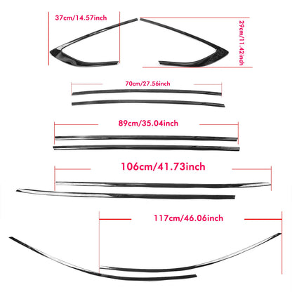 10 x Titanium Black Window Strip Moulding Seal for Audi A5 S5 (2018-2024)