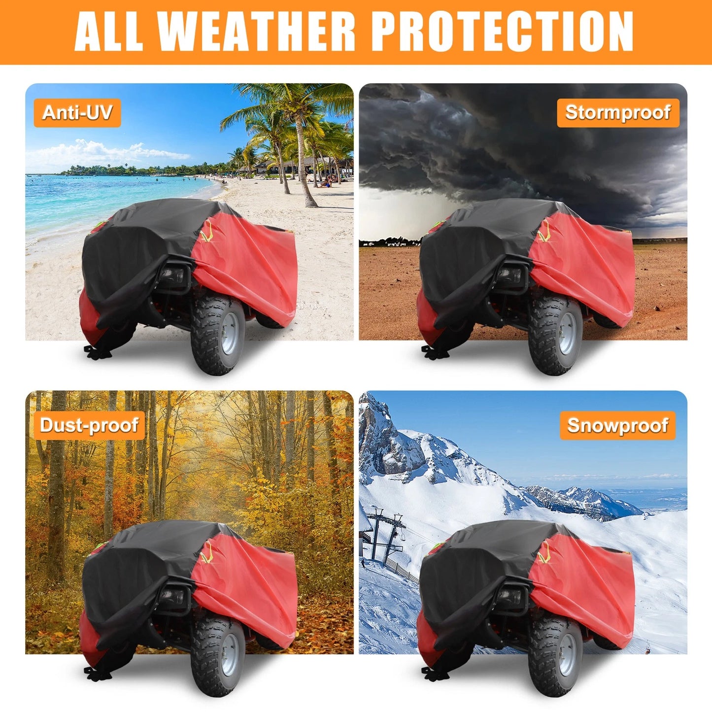XL ATV Cover for Can-Am, Polaris, Honda 250-600CC Quad Bike