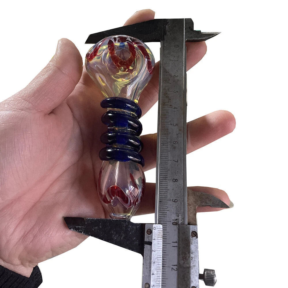 4" Colorful Fumed Glass Hand Pipe for Smoking - Color Changing Design
