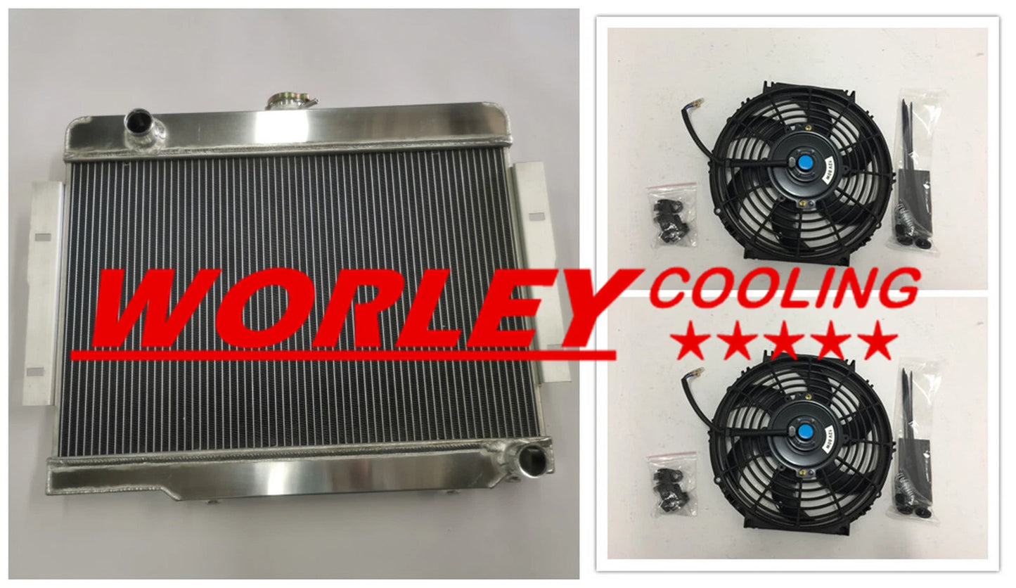 Aluminum Radiator & Fan for Jeep CJ7 3.8L 4.2L 5.0L (1976-1986)