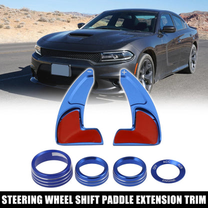 Steering Wheel Paddle Extension Trim Set for Dodge Charger Challenger Blue