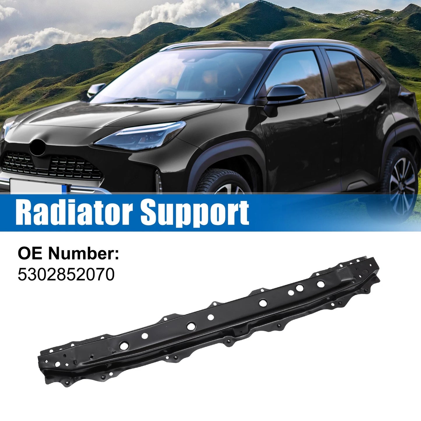 Lower Radiator Support Bracket for Toyota Yaris (2007-2014) Black