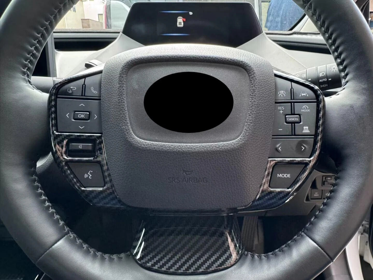 LHD Carbon Fiber Steering Wheel Cover Trim for 2023-2024 Toyota Prius 1 x