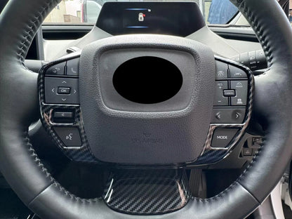 LHD Carbon Fiber Steering Wheel Cover Trim for 2023-2024 Toyota Prius 1 x