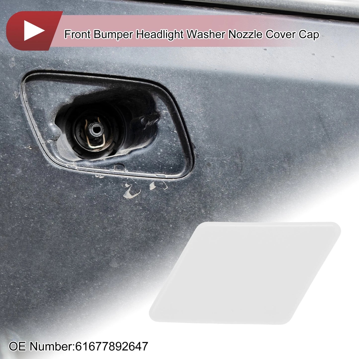 Bumper Headlight Washer Nozzle Cover Cap for BMW 335d White