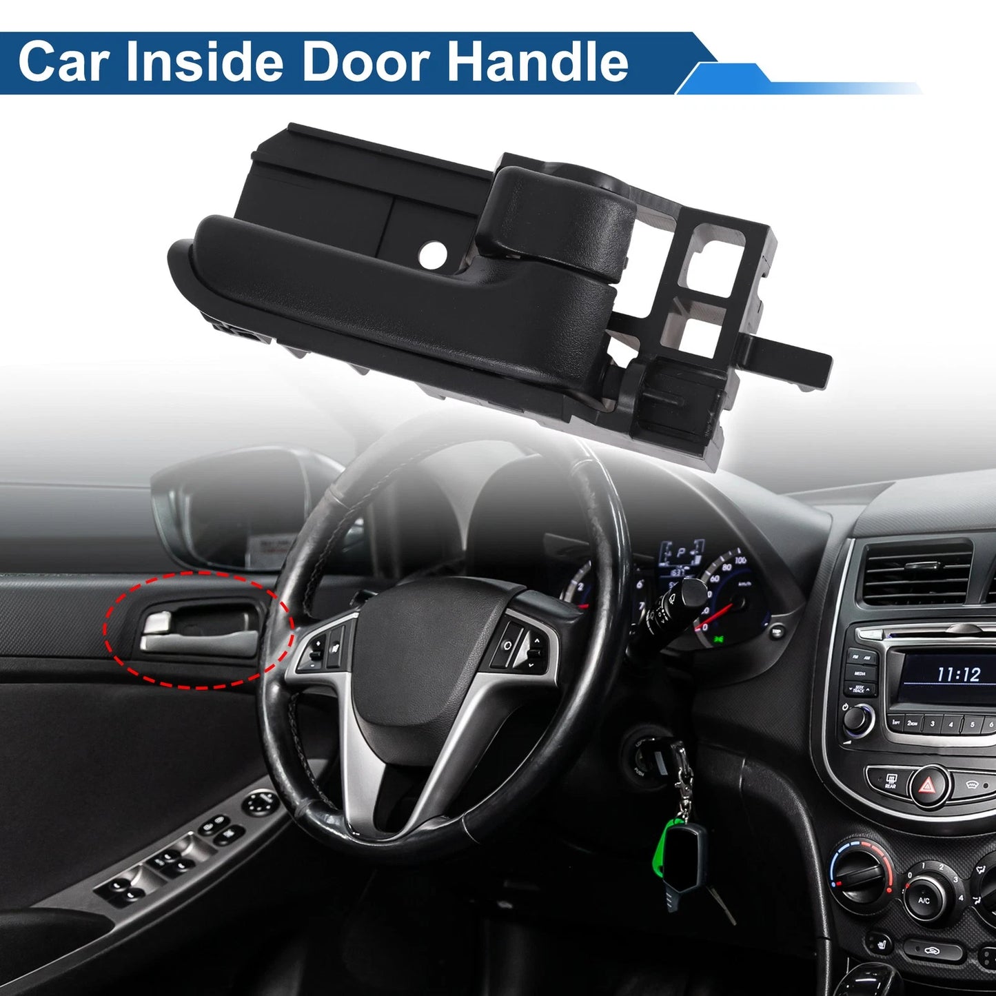 Front Driver Side Interior Door Handle for Toyota Corolla Black