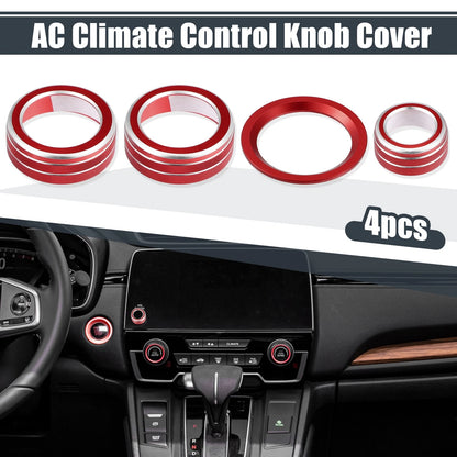 4pcs AC Knob Covers for Honda CR-V 2017-2021 Red
