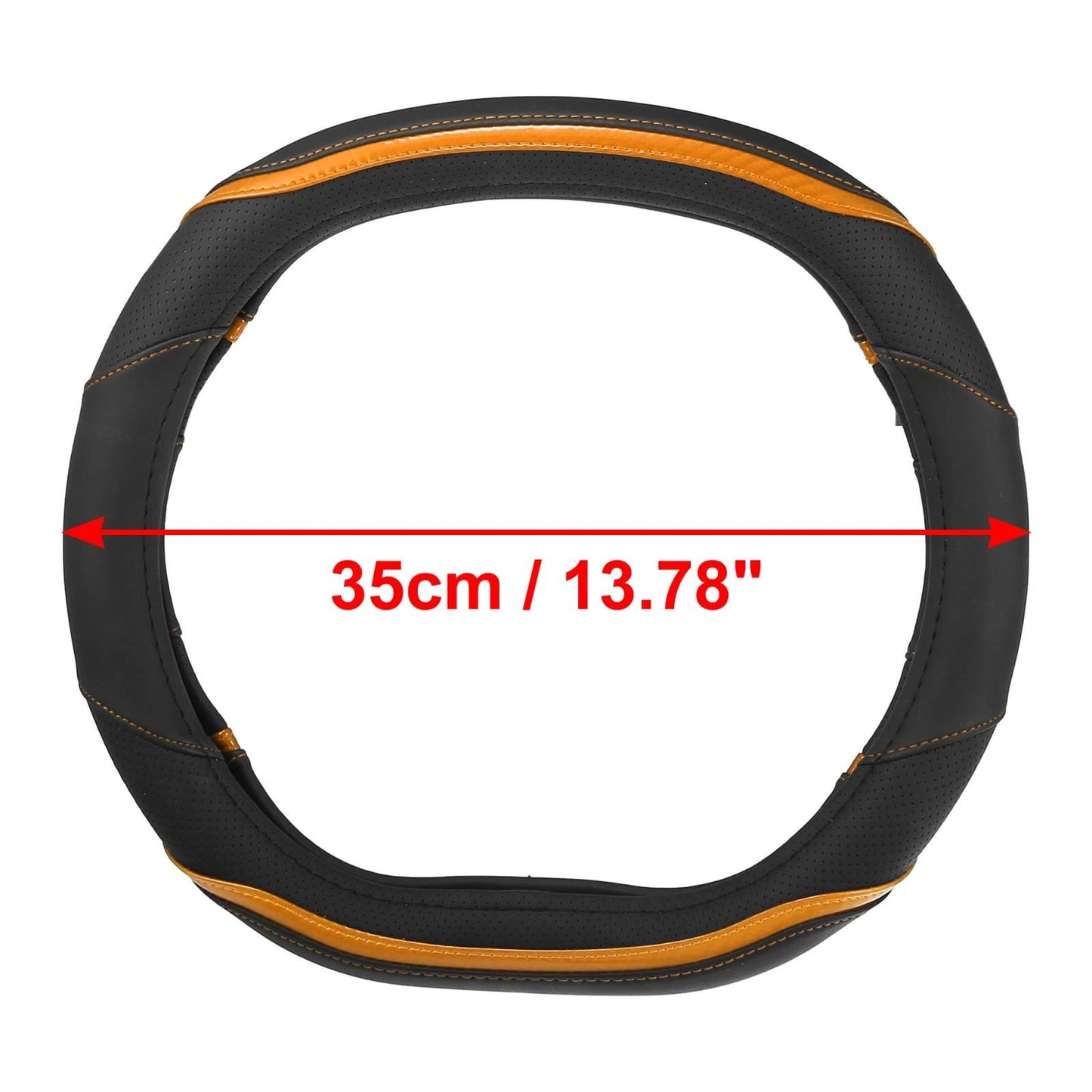Steering Wheel Cover for Peugeot 4008 5008 New508 Faux Leather Black Orange