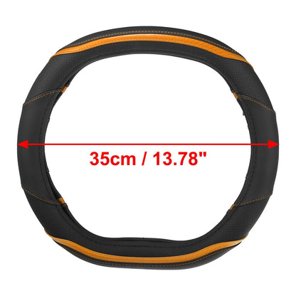 Steering Wheel Cover for Peugeot 4008 5008 New508 Faux Leather Black Orange