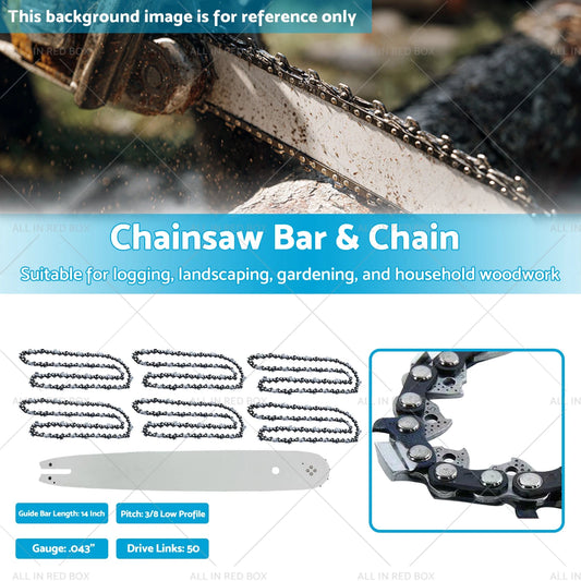 14'' Chainsaw Chain & Guide Bar 3/8LP .043 50DL for MS170 MS171 MS200 (2002-2018)