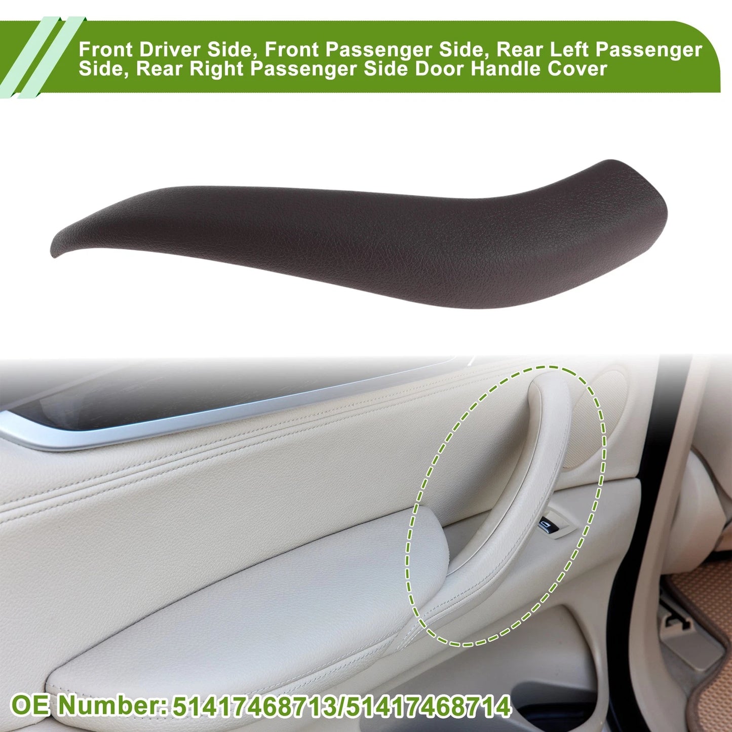 Door Panel Handle Pull Trim Cover for BMW X1 (2016 - 2022) Deep Brown