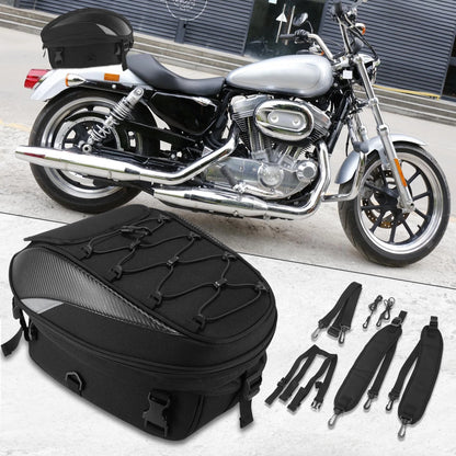 Motorcycle Seat Tail Bag Motorbike Travel Rear Luggage 1680D Black Backpack