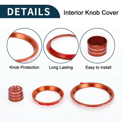 4 x Orange AC Climate Heater Mirror Knob Covers for Subaru Forester (2019-2024)