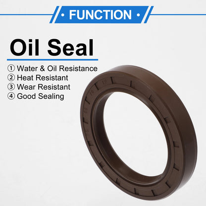 Oil Seal 55x78x12mm Brown FKM Rotary Shaft Seal 2 x Pcs