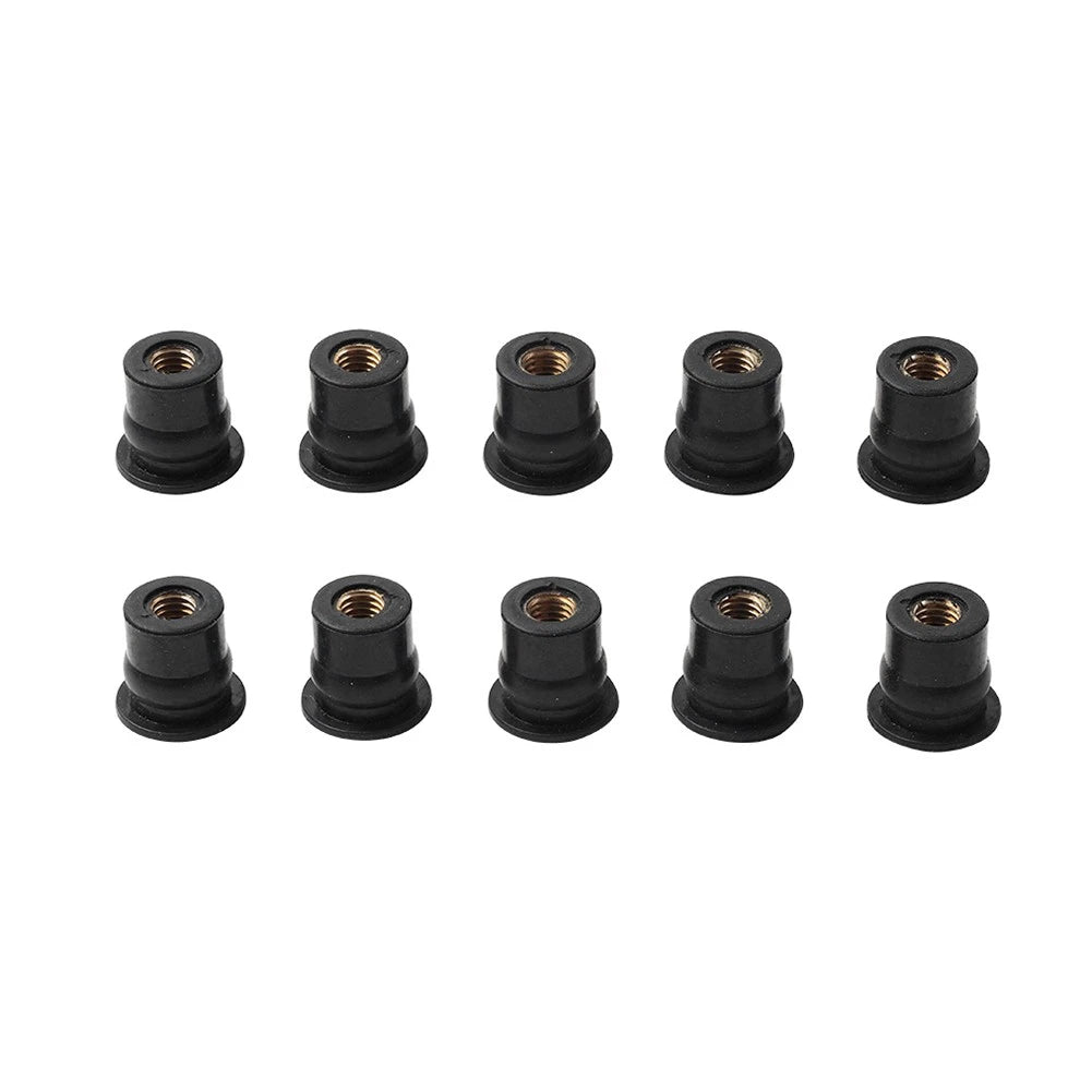 10 x M5 Motorcycle Windshield Rubber Nuts for Vibration Dampening (All Years)