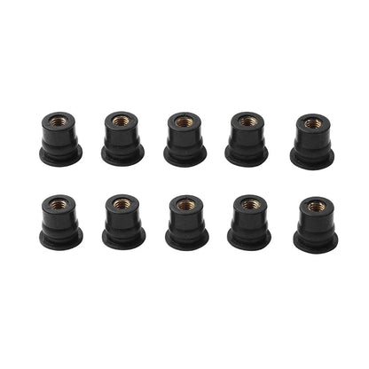 10 x M5 Motorcycle Windshield Rubber Nuts for Vibration Dampening (All Years)