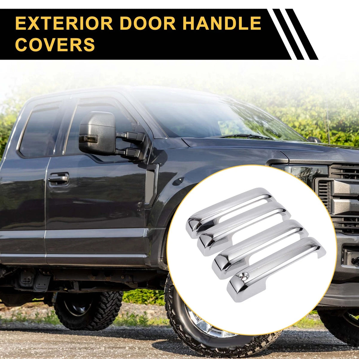 Silver Tone Car Exterior Door Handle Covers for Ford F-150 (2015-2020)