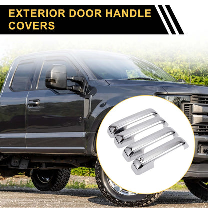 Silver Tone Car Exterior Door Handle Covers for Ford F-150 (2015-2020)