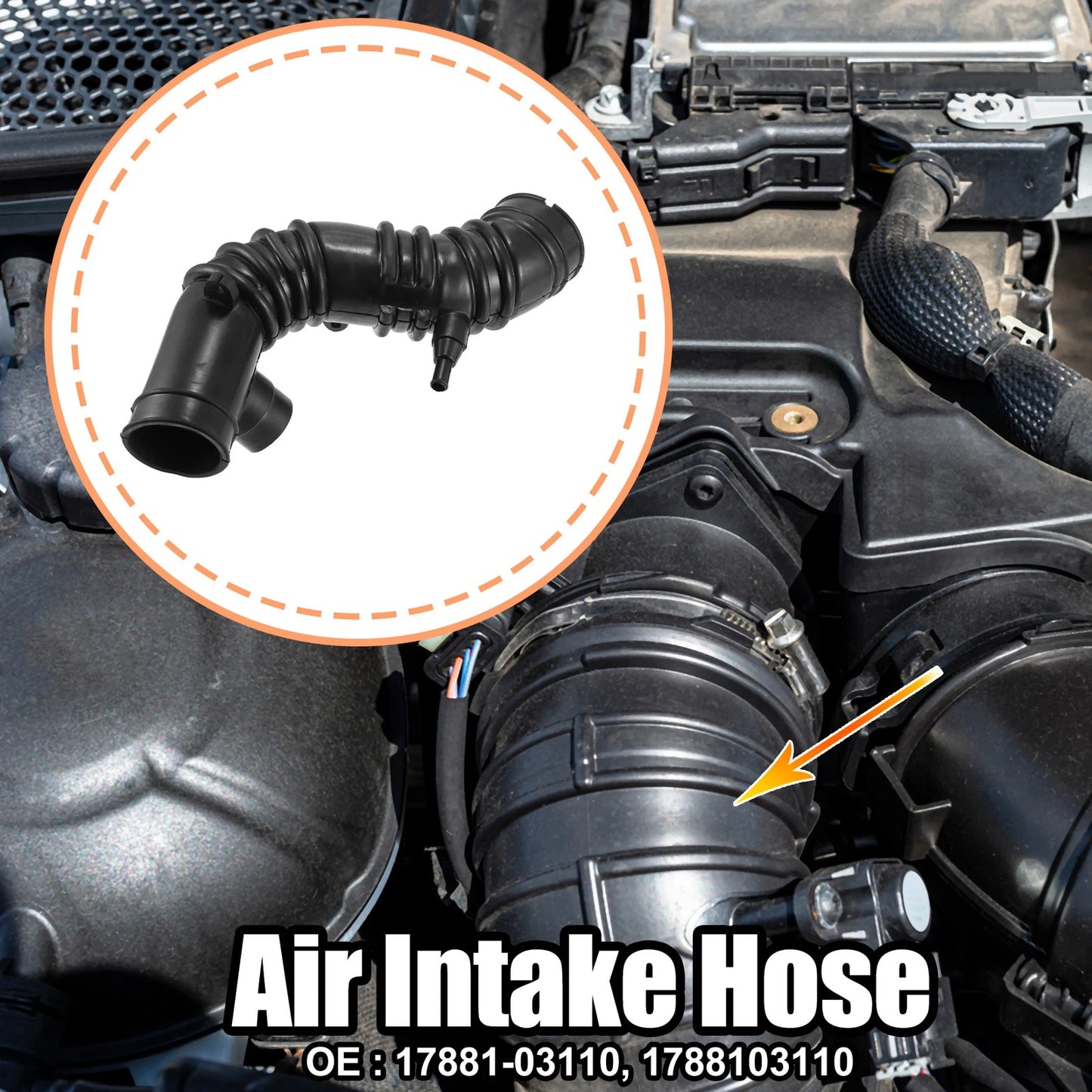 Engine Air Intake Hose / Pipe Tube for Toyota Camry Rubber Black