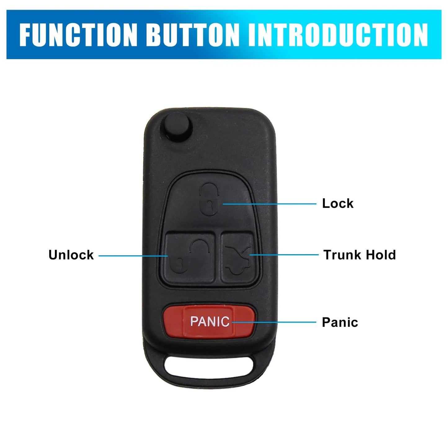 Key Shell Case for Mercedes-Benz 4 Button Key