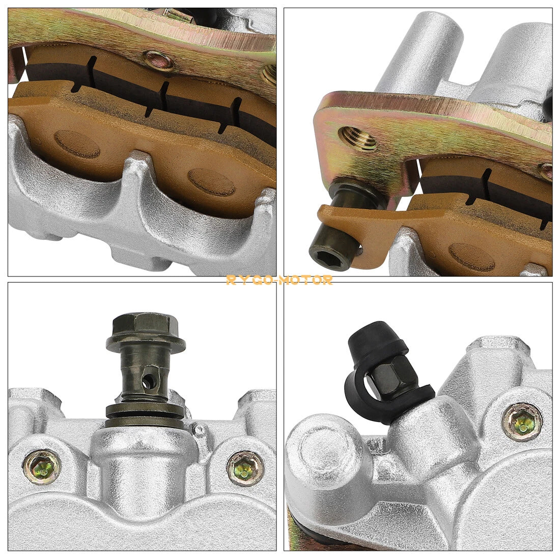 Front Left Caliper & Pads For Yamaha Rhino 450 660 700 YXR (2004–2013)