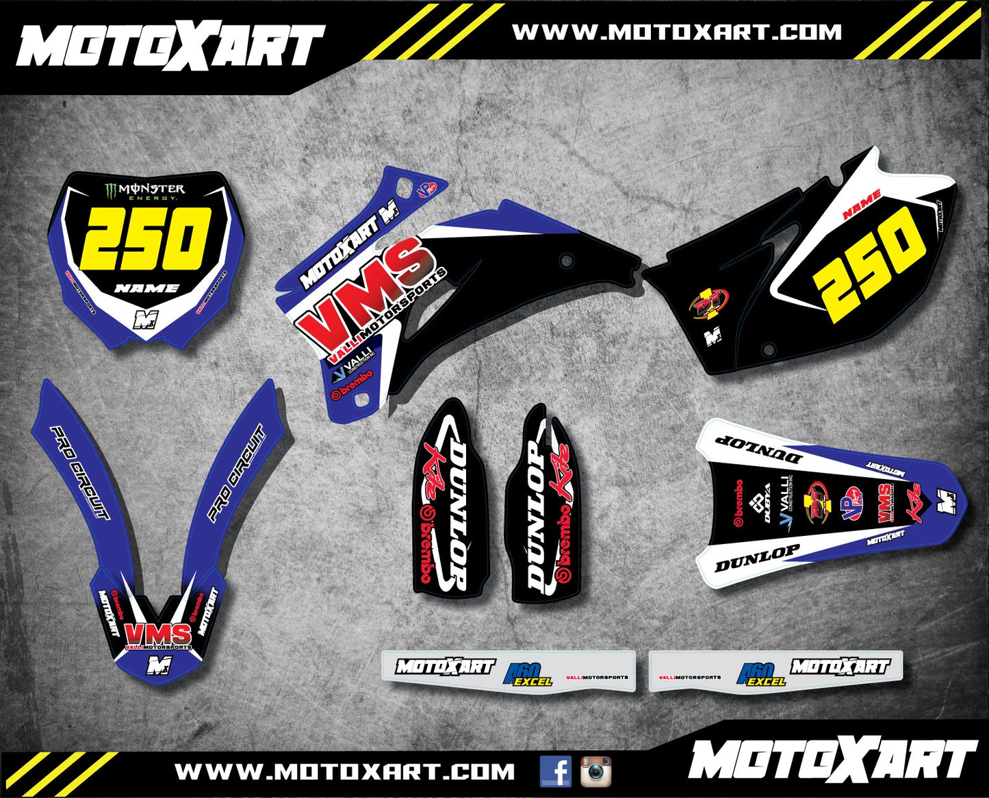 Custom Sticker Kit for YZF 250 (2007-2009) - VALLI STYLE Decals & Stickers