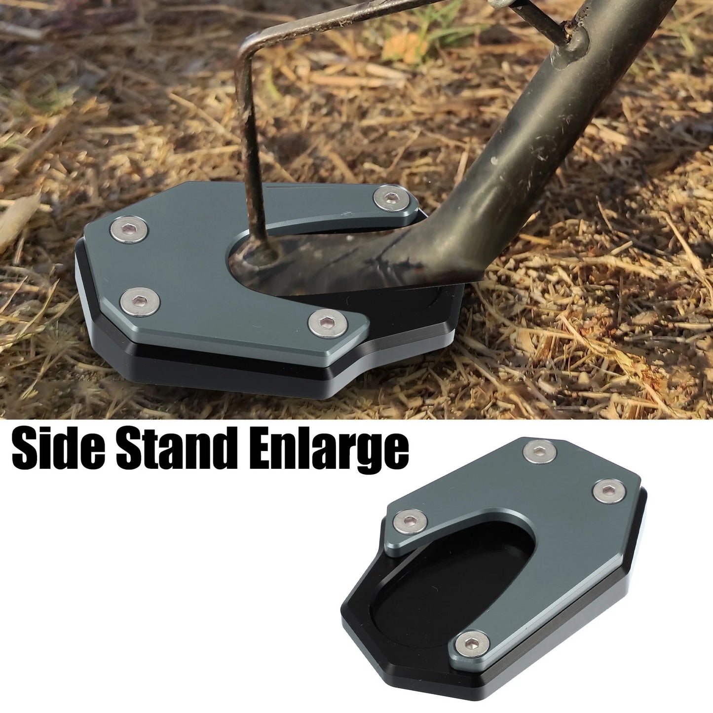 Kickstand Plate Pad Titanium Tone for Suzuki V-Strom 1050