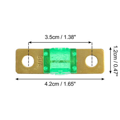 2pcs 30A 32V Bolt on AMI Fuse for Automotive Marine Audio Video System Green