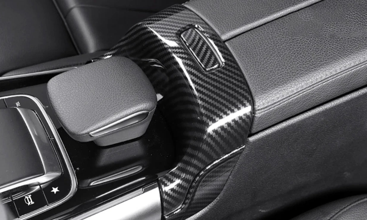 Front Armrest Switch Box Carbon Fiber Cover Trim for Mercedes-Benz GLB (2020-2023)