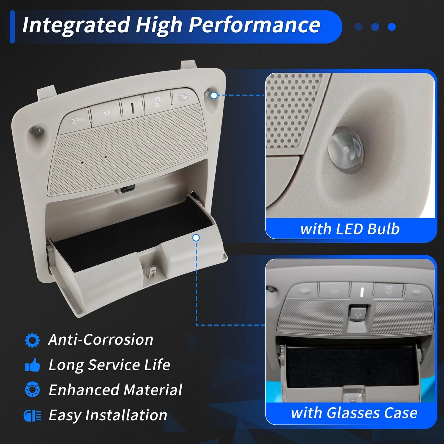 Dome Light Overhead Console for Nissan Altima, Sentra (2013-2018) Beige